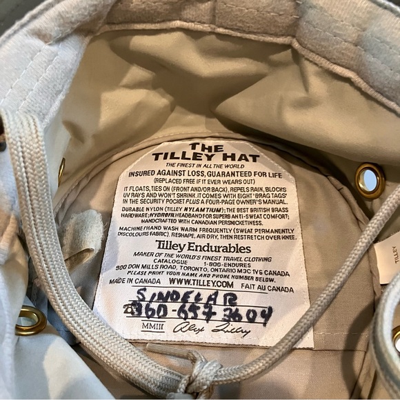 Tilley LT3 Water Repellent Snap Up Hat Tan Brown Size 7 1/4 - Picture 11 of 15